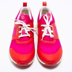 Louis Vuitton Pink/Red Neoprene And Leather Aftergame Sneakers Size 41