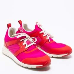 Louis Vuitton Pink/Red Neoprene And Leather Aftergame Sneakers Size 41