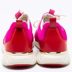 Louis Vuitton Pink/Red Neoprene And Leather Aftergame Sneakers Size 41