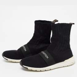 Louis Vuitton Womens Aftergame Sock Sneaker Black / White EU 38