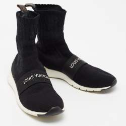 Louis Vuitton Black Stretch Fabric Aftergame Sock High Top Sneakers Size 41