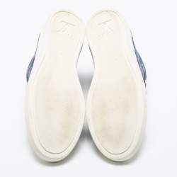 Louis Vuitton Navy Blue/White Monogram Canvas, Leather and Rubber Cap-Toe Punchy High-Top Sneakers Size 37.5