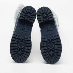 Pre Owned Louis Vuitton Navy Blue Monogram Rubber Splash Rain Boots Size 36