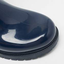 Pre Owned Louis Vuitton Navy Blue Monogram Rubber Splash Rain Boots Size 36