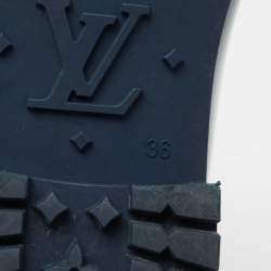 Pre Owned Louis Vuitton Navy Blue Monogram Rubber Splash Rain Boots Size 36
