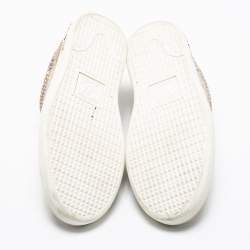 Louis Vuitton Two-Tone Python Leather Frontrow Low-Top Sneakers Size 37.5