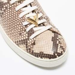 Louis Vuitton Two-Tone Python Leather Frontrow Low-Top Sneakers Size 37.5