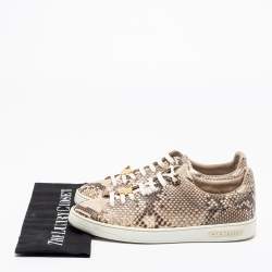 Louis Vuitton Two-Tone Python Leather Frontrow Low-Top Sneakers Size 37.5