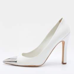 Pre-owned Louis Vuitton White Leather Bliss Multistrap Pumps Size 36.5