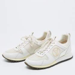 Louis Vuitton White Mesh and Leather Run Away Low-Top Sneakers Size 38.5
