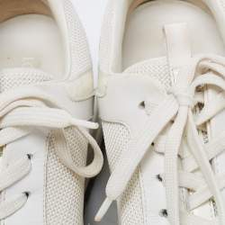 Louis Vuitton White Mesh and Leather Run Away Low-Top Sneakers Size 38.5