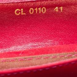 Pre Owned Louis Vuitton Hot Pink Patent Leather Floral Applique Espadrille Wedge Platform Slingback Sandals Size 41