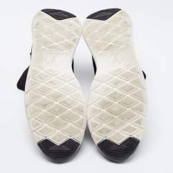 Louis Vuitton Black Knitted Fabric Black Heart High Top Sneakers Size 41