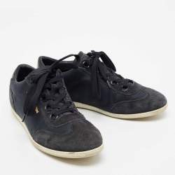 Louis Vuitton Navy Blue Suede and Nylon Low-Top Sneakers Size 37