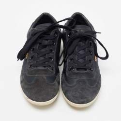 Louis Vuitton Navy Blue Suede and Nylon Low-Top Sneakers Size 37
