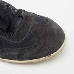 Louis Vuitton Navy Blue Suede and Nylon Low-Top Sneakers Size 37