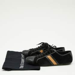 Louis Vuitton Black Leather And Suede Low Top Sneakers Size 38.5
