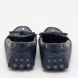 مملوكة مسبقًا حذاء لوفرز لوي فيتون غلوريا جلد إيبي أزرق سليب أون بفيونكة مقاس 38