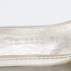 Pre Owned Louis Vuitton Grey Patent Leather Lagoon Espadrilles Platform Wedge Slingback Sandals Size 39