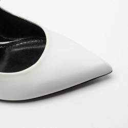 مملوكة مسبقًا Louis Vuitton White/Brown Monogram Canvas and Leather Mary Jane Pumps Size 37