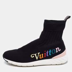 Louis Vuitton Black Knit Fabric Aftergame High-Top Sneakers Size 39