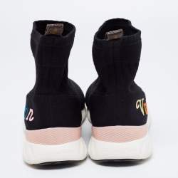Louis Vuitton Black Knit Fabric Aftergame High-Top Sneakers Size 39