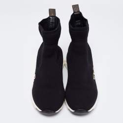 Louis Vuitton Black Knit Fabric Aftergame High-Top Sneakers Size 39