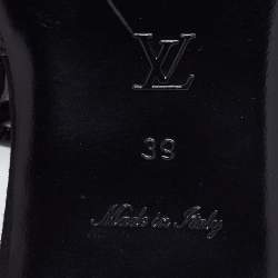 مملوكة مسبقًا Louis Vuitton Black Leather Embellished  Sandals Size 39
