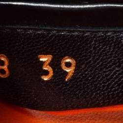 مملوكة مسبقًا صندل لوي فيتون جلد  لامع وقماش منقوش مونوغرامي برتقالي / أسود بحزام كاحل مقاس 39