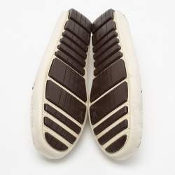 Pre Owned حذاء لوفرز لوي فيتون جلد أوف وايت قفل حرف أس سليب أون مقاس 40.5