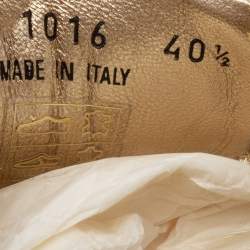 Louis Vuitton Metallic Gold Monogram Embossed Leather Velcro Strap Sneakers Size 40.5