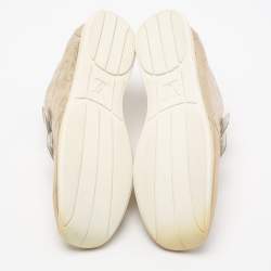 Louis Vuitton Metallic Gold Monogram Embossed Leather Velcro Strap Sneakers Size 40.5