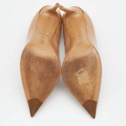 Pre Owned Louis Vuitton Beige Patent Leather Eyeline Pointed Toe Pumps Size 39