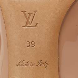 Pre Owned Louis Vuitton Beige Patent Leather Eyeline Pointed Toe Pumps Size 39