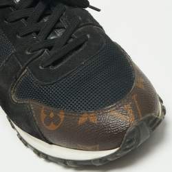 مملوكة مسبقًا Louis Vuitton Black/Brown Suede And Mesh Run Away Sneakers Size 41