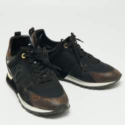 مملوكة مسبقًا Louis Vuitton Black/Brown Suede And Mesh Run Away Sneakers Size 41
