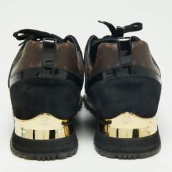 مملوكة مسبقًا Louis Vuitton Black/Brown Suede And Mesh Run Away Sneakers Size 41