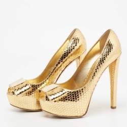 Python heels Louis Vuitton Gold size 40 EU in Python - 17167196