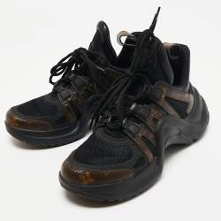 Louis Vuitton Brown/Black Monogram Canvas and Mesh Archlight Low-Top Sneakers Size 37.5