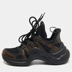 Louis Vuitton Brown/Black Monogram Canvas and Mesh Archlight Low-Top Sneakers Size 37.5