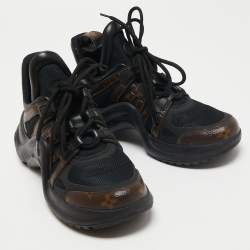 Louis Vuitton Brown/Black Monogram Canvas and Mesh Archlight Low-Top Sneakers Size 37.5