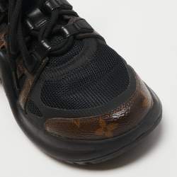 Louis Vuitton Brown/Black Monogram Canvas and Mesh Archlight Low-Top Sneakers Size 37.5