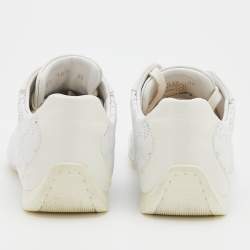 مملوكة مسبقًا حذاء رياضي لوي فيتون جلد ماهينا مونوغرامي أبيض عنق منخفض مقاس 36