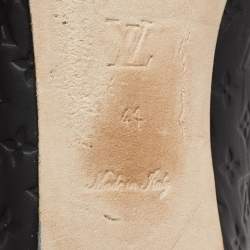 Pre Owned Louis Vuitton Black Monogram Embossed Leather Debbie Bow Ballet Flats Size 41