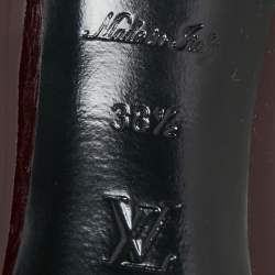 Pre Owned حذاء كعب عالي لوي فيتون فيانسيه جلد لامع عنابي بفيونكة مقاس 38.5