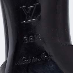 مملوكة مسبقًا Louis Vuitton Black Leather Slide Sandals Size 38.5