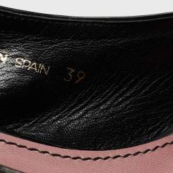 Pre Owned Louis Vuitton Black Monogram Denim And Patent Leather Bow Espadrille Platform Wedge Slingback Sandals Size 39