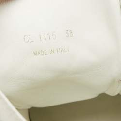 Pre Owned Louis Vuitton White/Grey Epi Leather and Suede Postmark Sneaker Boots Size 38