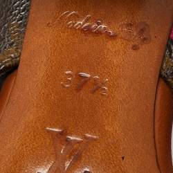 مملوكة مسبقًا Louis Vuitton Brown/Pink Monogram Canvas Panorama Slide Mule Sandals Size 37.5