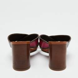 مملوكة مسبقًا Louis Vuitton Brown/Pink Monogram Canvas Panorama Slide Mule Sandals Size 37.5
